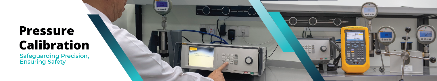 Pressure calibration setup at the Unitest laboratory